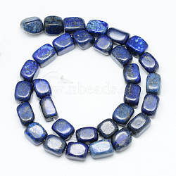 Natural Lapis Lazuli Bead Strands, Cuboid, 12~15x8~12x8~12mm, Hole: 1.5mm, about 30~32pcs/strand, 15.7 inch(X-G-R357-09)