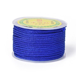 Polyester Milan Cord for DIY Jewelry Craft Making, Blue, 3mm, about 27.34 yards(25m)/roll(OCOR-F011-D03)