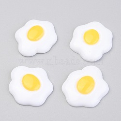 Opaque Resin Decoden Cabochons, Imitation Food, Fried Egg, White, 25.5x21.5x5.5mm(CRES-B002-09)