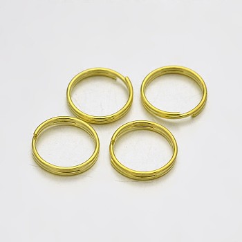 Brass Split Rings, Double Loops Jump Rings, Golden, 9x1.5mm, Inner Diameter: 8mm