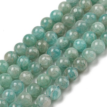 Natural Amazonite Beads Strands, Round, Grade AB, 4mm, Hole: 0.8mm, about 88pcs/strand, 14.96 inch(38cm)