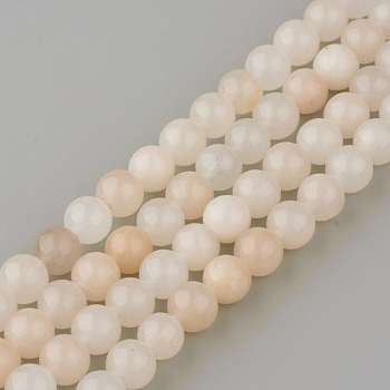 Natural Pink Aventurine Gemstone Round Bead Strands, 6~7mm, Hole: 1mm, about 58pcs/strand, 14.9 inch