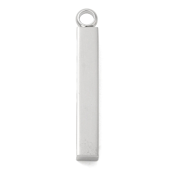 304 Stainless Steel Pendants,  Cuboid, Platinum, 42x6x6mm, Hole: 4mm