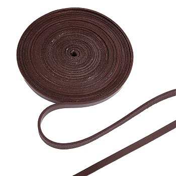 Flat Cowhide Leather Cord, for Jewelry Making, Coconut Brown, 10.5x3mm