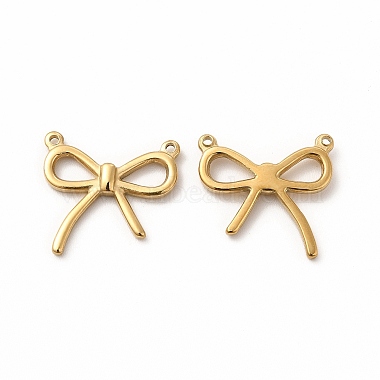 Real 14K Gold Plated Bowknot 304 Stainless Steel Pendants