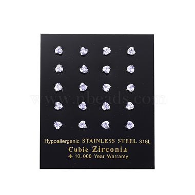 Purple Cubic Zirconia Stud Earrings