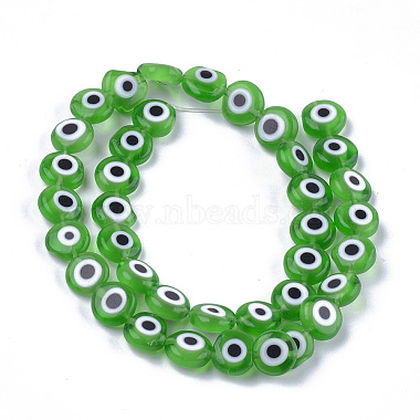 Green Evil Eye Lampwork Beads