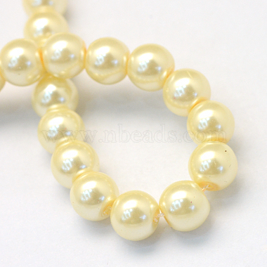 Baking Painted Pearlized Glass Pearl Round Bead Strands(HY-Q330-8mm-21)-4