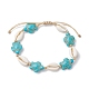 Natural Shell & Synthetic Turquoise Braided Bead Bracelets(AJEW-AN00562-02)-1