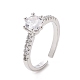 Clear Cubic Zirconia Diamond Open Cuff Ring(RJEW-I094-15P)-1