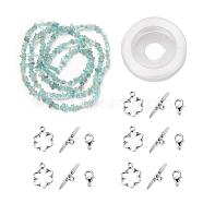 DIY Bracelets Necklaces Jewelry Sets, Natural Apatite Chips Beads Strands, Toggle Clasps, Lobster Claw Clasps and Elastic Wire, 12.6x10.6x2.1cm(DIY-JP0004-03)