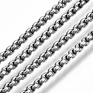 304 Stainless Steel Venetian Chains, Box Chains, Unwelded, Stainless Steel Color, 2x2x1mm, about 82.02 Feet(25m)/roll(CHS-S009-001)
