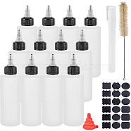 Plastic Glue Bottles,  Portable Foldable Silicone Funnel Hopper, Length Chemistry Test Tube Bottle Wash Cleaning Brush, Chalkboard Sticker Labels, Marker Pen, Mixed Color, 12x4.5cm, Capacity 150ml(DIY-BC0011-12C)