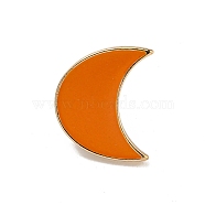 Alloy Brooches, Enamel Pins, for Backpack Cloth, Moon, 20x17x1.5mm(JEWB-M038-01C)
