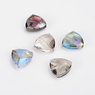 Electroplate Crystal Glass Triangle Beads, Faceted, Color Plated, Mixed Color, 18x18x9mm, Hole: 1mm(X-EGLA-F068-M)