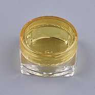 5G Bottom Plastic Empty Face Cream Box, Cosmetic Container, Square, Goldenrod, 2.9x2.9x1.6cm, Capacity: 5g(MRMJ-WH0011-G09)