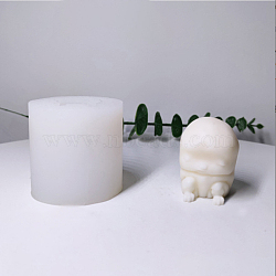 DIY 3D Monster Candle Food Grade Silicone Statue Molds, for Portrait Sculpture Scented Candle Making, White, 59x60mm, Inner Diameter: 30x27mm(DIY-C058-01D)