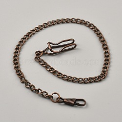 Alloy Clip Pocket Watch Chain, Watch Decoration, Red Copper, 373mm(FIND-WH0018-22R)