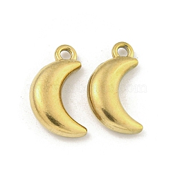 Ion Plating(IP) 304 Stainless Steel Charms, Moon Charm, Real 18K Gold Plated, 14.5x8x3.5mm, Hole: 1.5mm(STAS-I307-537G)