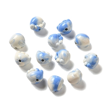 Two Tone Transparent Acrylic Beads, Paw, Cornflower Blue, 11x12x10mm, Hole: 1.8mm, about 701pcs/500g