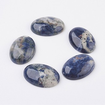 Natural Sodalite Flat Back Cabochons, Oval, 25x18x7~7.5mm