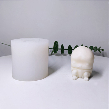 DIY 3D Monster Candle Food Grade Silicone Statue Molds, for Portrait Sculpture Scented Candle Making, White, 59x60mm, Inner Diameter: 30x27mm