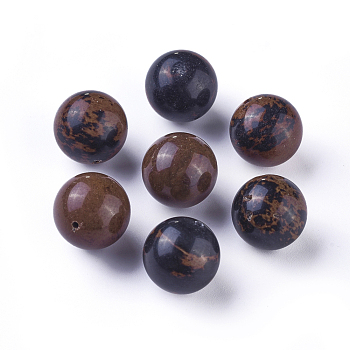 Natural Mahogany Obsidian Beads, Round, 14mm, Hole: 1.2mm