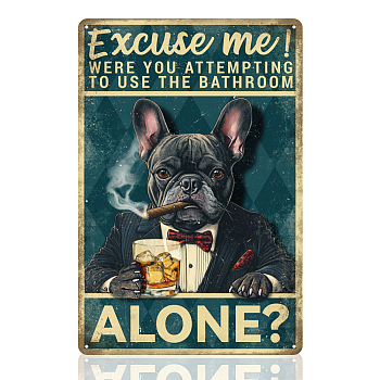 Vintage Metal Tin Sign, Iron Wall Decor for Bars, Restaurants, Cafe Pubs, Rectangle, Dog, 300x200x2.2mm