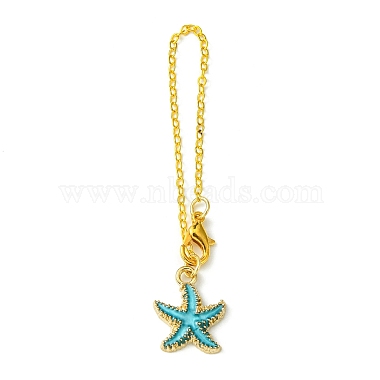 Alloy Enamel Starfish Cup Pendant Decorations(HJEW-JM01754)-4