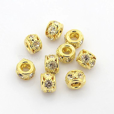 8mm Rondelle Brass + Rhinestone Beads