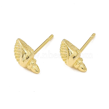 Brass Shell Shape Stud Earrings for Women(KK-A172-37G)-2