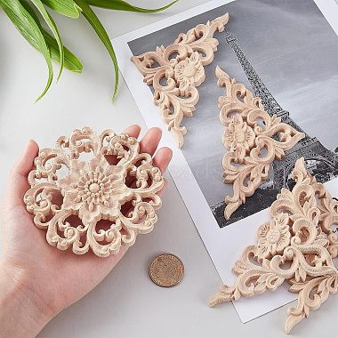 5Pcs Rubber Wooden Carved Decor Applique(WOOD-FH0001-87)-4