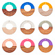 18Pcs 9 Colors Resin & Walnut Wood Pendants(RESI-BT0001-07)-1