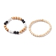 Wood Beaded Stretch Bracelet Sets(BJEW-JB08348)-4