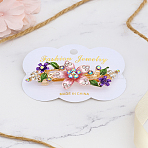 1Pc Alloy Enamel Hair Barrettes, Flower, with Rhinestone for Women Girls, Pearl Pink, 70.5x29x16.5mm(PHAR-LP0003-008B)
