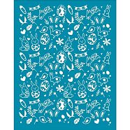 Silk Screen Printing Stencil, for Painting on Wood, DIY Decoration T-Shirt Fabric, Rabbit Pattern, 100x127mm(DIY-WH0341-049)
