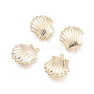 304 Stainless Steel Pendants, Hollow Scallop Shape, Golden, 19x16x6mm, Hole: 1.2mm(STAS-H413-12G)