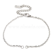 304 Stainless Steel Cable Chains Bracelet Making, with Lobster Claw Clasps and Chain Extenders, Stainless Steel Color, 7 inch(17.7cm), Hole: 2.5mm(AJEW-P119-01P)