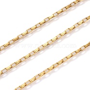 3.28 Feet Ion Plating(IP) 304 Stainless Steel Venetain Chains, Box Chains, Unwelded, Rectangle, Golden, 4x2x1mm(X-CHS-H007-34G)
