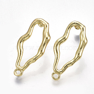 Alloy Stud Earring Findings, with Steel Pins, with Loop, Light Gold, 26x12mm, Hole: 1.6mm, Pin: 0.7mm(PALLOY-T065-13)