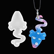DIY Constellation Shaped Pendant Food-grade Silicone Molds, Resin Casting Molds, For UV Resin, Epoxy Resin Craft Making, Aquarius, 80x42x7mm, Hole: 2.5mm(SIMO-D002-02F)