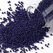 TOHO Round Seed Beads, Japanese Seed Beads, (2607F) Semi Glazed Navy Blue, 15/0, 1.5mm, Hole: 0.7mm, about 15000pcs/50g(SEED-XTR15-2607F)
