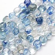 Glass Beads Strands, Chip, Cornflower Blue, 7~9x7~9x3~8mm, Hole: 1mm, about 42~47pcs/strand, 15.7 inch(40cm)(G-F464-24)