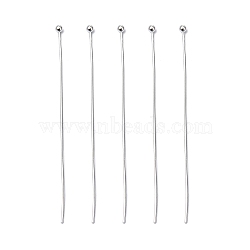 Brass Ball Head pins, Nickel Free, Silver Color Plated, Size: about 0.6mm thick, 50mm long, head: 1.5mm(X-RP0.6X50MM-NFS)