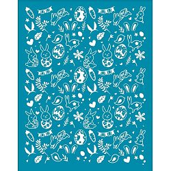 Silk Screen Printing Stencil, for Painting on Wood, DIY Decoration T-Shirt Fabric, Rabbit Pattern, 100x127mm(DIY-WH0341-049)