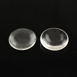Transparent Glass Cabochons, Half Round/Dome, Clear, 39.5~40x8mm(X-GGLA-R026-40mm)
