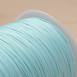 Polyester Cord, Knotting Cord Beading String, for Bracelet Making, Light Sky Blue, 1mm, about 300meter/roll(OCOR-L020-06)