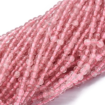 Natural Strawberry  Quartz Beads Strands, Round, 2mm, Hole: 0.5mm, about 195pcs/strand, 15.35 inch(39cm)