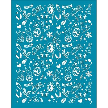 Silk Screen Printing Stencil, for Painting on Wood, DIY Decoration T-Shirt Fabric, Rabbit Pattern, 100x127mm