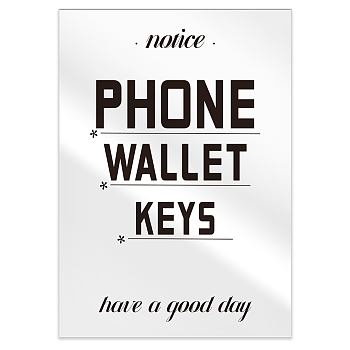 Acrylic Blank Table Signs, for Home Decoration, Wedding, Party, Rectangle with Word Phone Wallet Keys Kiss, Word, 127x90x4mm